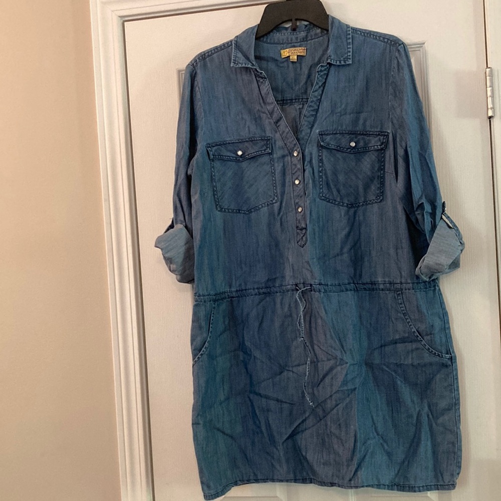 Princess Vera Wang Blue Long Sleeve Polo Collar Dress